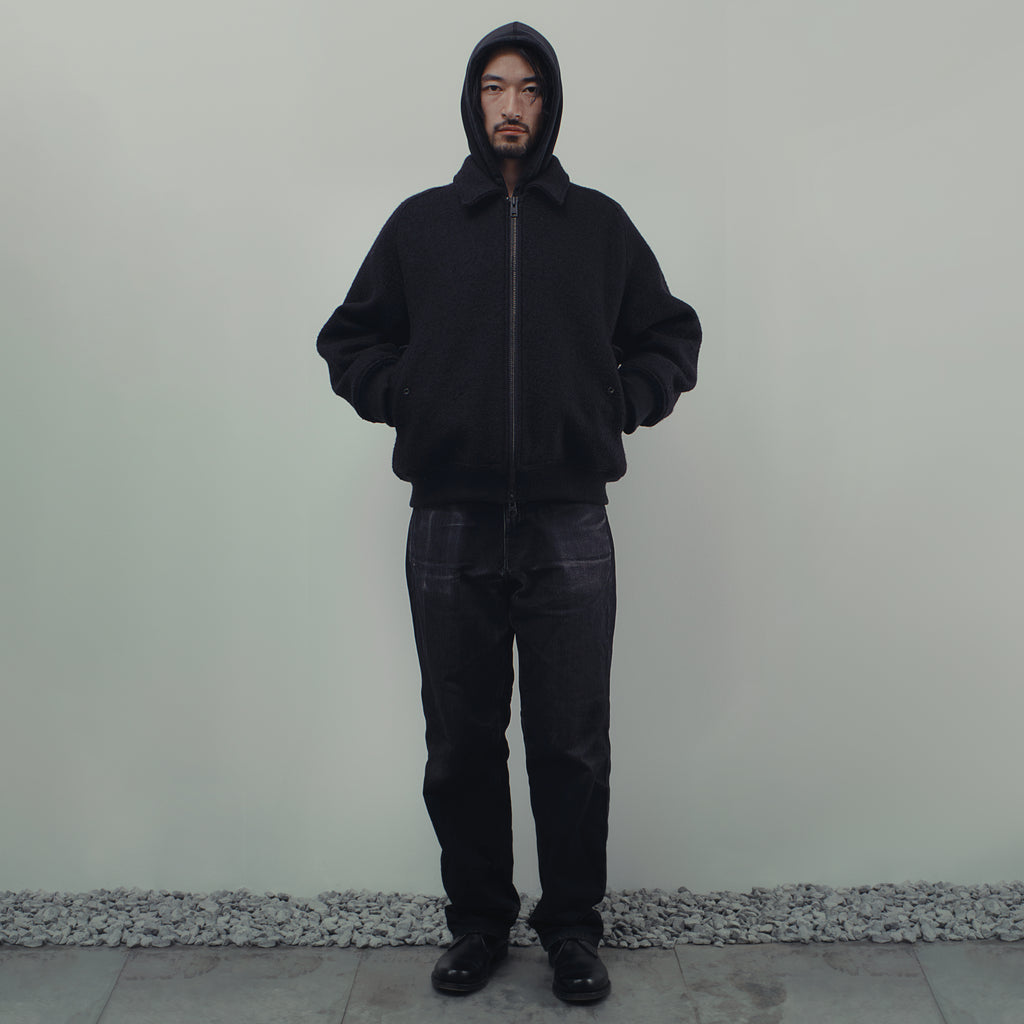 BOMBER IN BLACK WOOL