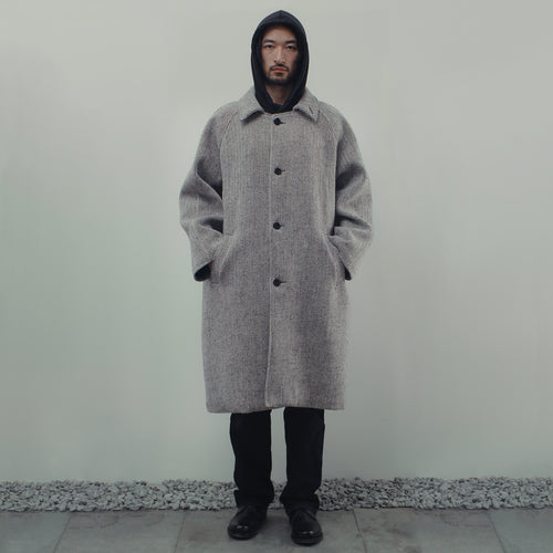 BALMACAAN TRENCH COAT IN HERRINGBONE WOOL