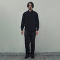 FRENCH WORKER'S COAT IN BLACK DENIM TWILL