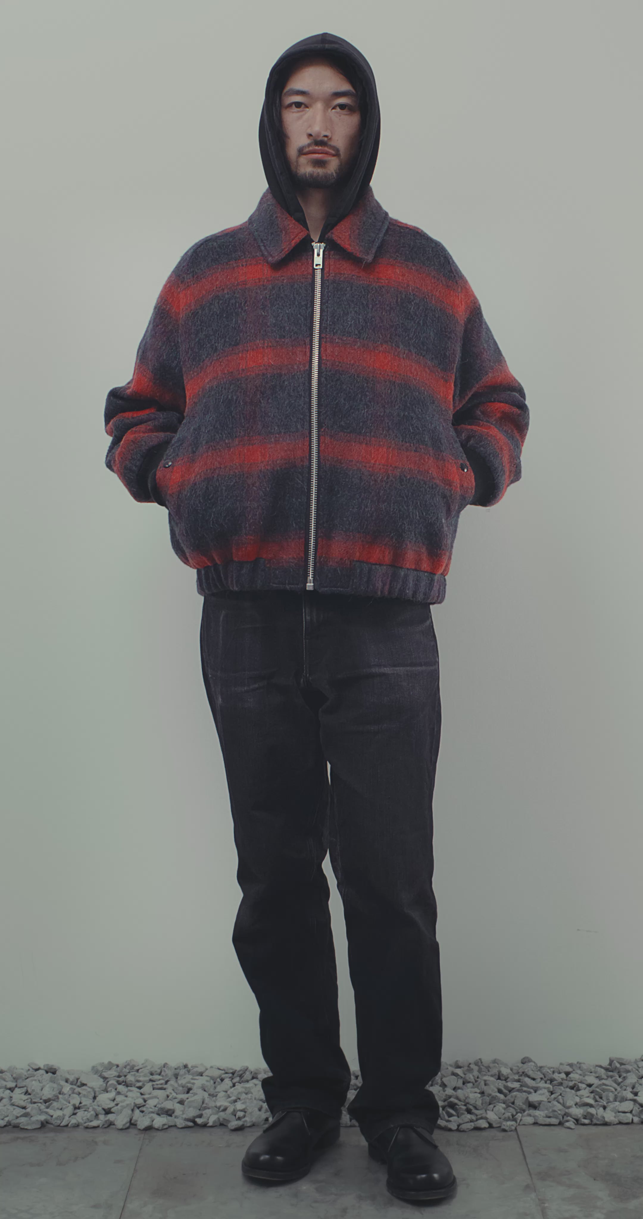 BOMBER IN TARTAN MOHAIR